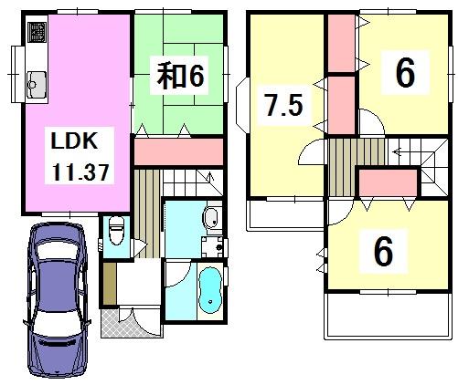 Floor plan. 25,800,000 yen, 4LDK, Land area 80.09 sq m , Building area 86.06 sq m in 2006 architecture! 4LDK!
