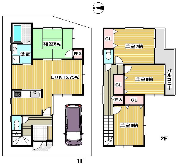 Floor plan. (No. 2 locations), Price 33,800,000 yen, 4LDK, Land area 90.1 sq m , Building area 96.39 sq m