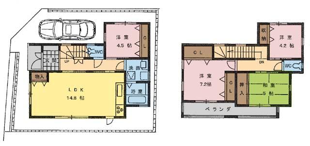 Floor plan. 28.8 million yen, 4LDK, Land area 105.5 sq m , Building area 95.66 sq m