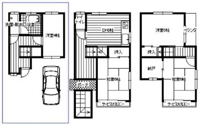 Floor plan. 13.8 million yen, 4DK, Land area 51.43 sq m , Building area 75.44 sq m