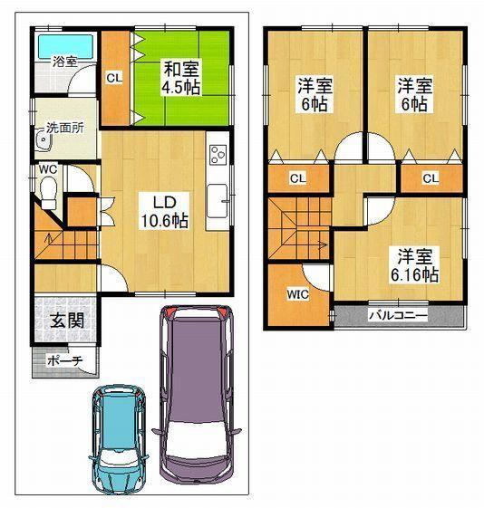 Floor plan. 26,800,000 yen, 4DK, Land area 85.02 sq m , Building area 84.24 sq m