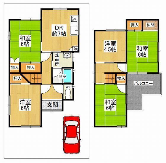 Floor plan. 21,800,000 yen, 5DK, Land area 98.22 sq m , Building area 83.52 sq m
