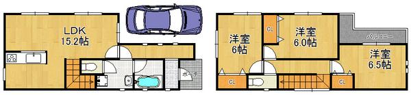 Floor plan. 28.8 million yen, 3LDK, Land area 84.35 sq m , Building area 81 sq m barrier-free of human-friendly home