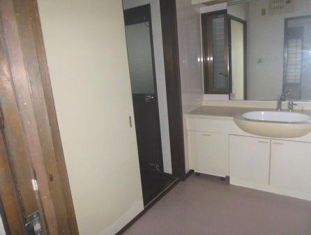 Wash basin, toilet. Spacious also dressing room