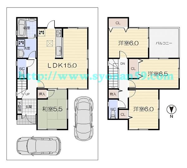 Floor plan. 33,800,000 yen, 4LDK, Land area 105.82 sq m , Building area 92.34 sq m floor plan