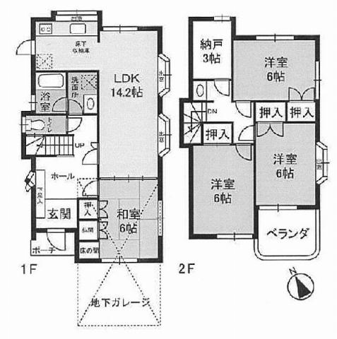 Floor plan. 19,800,000 yen, 4LDK+S, Land area 107.69 sq m , Building area 96.78 sq m