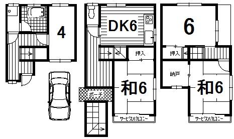 Floor plan. 13.8 million yen, 4DK, Land area 51.43 sq m , Building area 75.44 sq m 4DK + storeroom! 