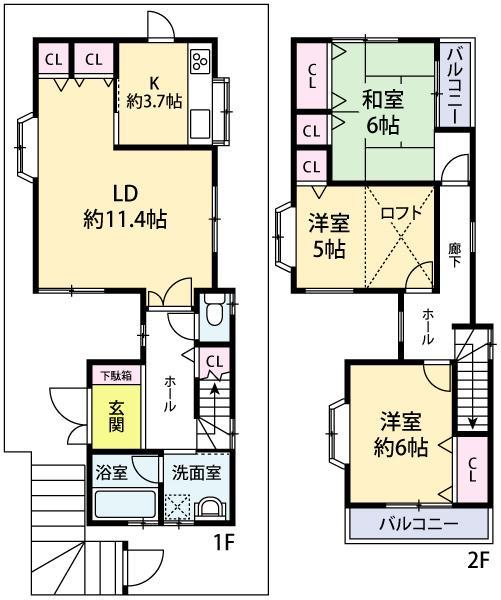 Floor plan. 25,900,000 yen, 3LDK, Land area 104.51 sq m , Building area 89.91 sq m