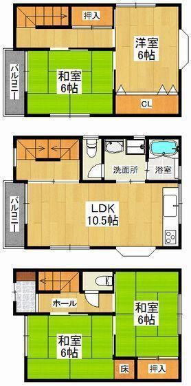 Floor plan. 16 million yen, 4LDK, Land area 48.88 sq m , Building area 85.55 sq m