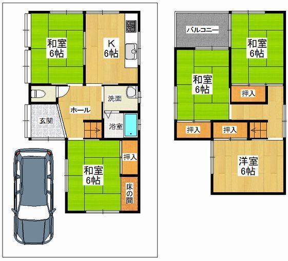 Floor plan. 14.8 million yen, 5DK, Land area 80.12 sq m , Building area 87.12 sq m