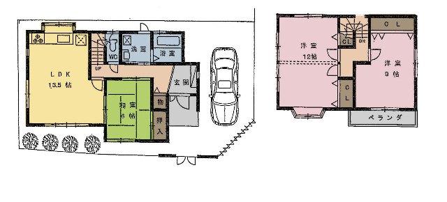 Floor plan. 28.8 million yen, 3LDK, Land area 103.43 sq m , Building area 95.58 sq m