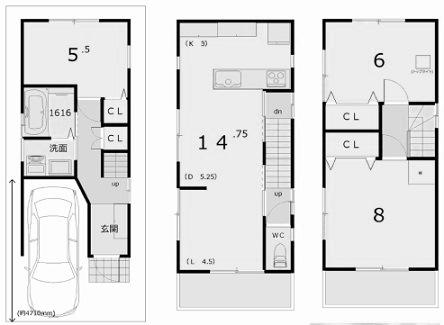 Floor plan. 24,800,000 yen, 3LDK, Land area 51 sq m , Please heal slowly tired of building area 89.73 sq m bathroom 1616 type ◎ day