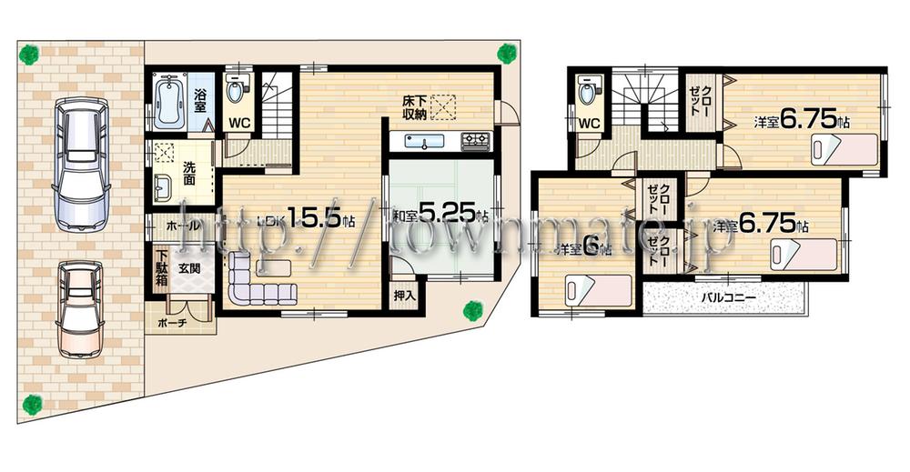 Floor plan. (No. 8), Price 29,800,000 yen, 4LDK, Land area 100.2 sq m , Building area 95.15 sq m