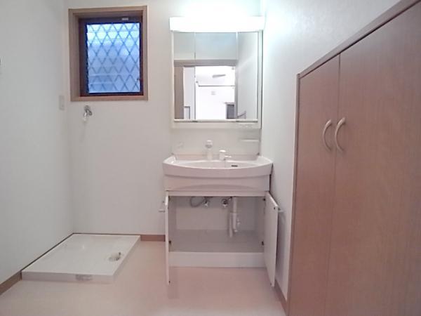 Wash basin, toilet. Washstand storage enhancement