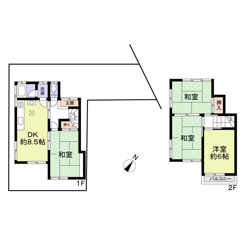Floor plan. 9.8 million yen, 4DK, Land area 75.8 sq m , Building area 69.87 sq m