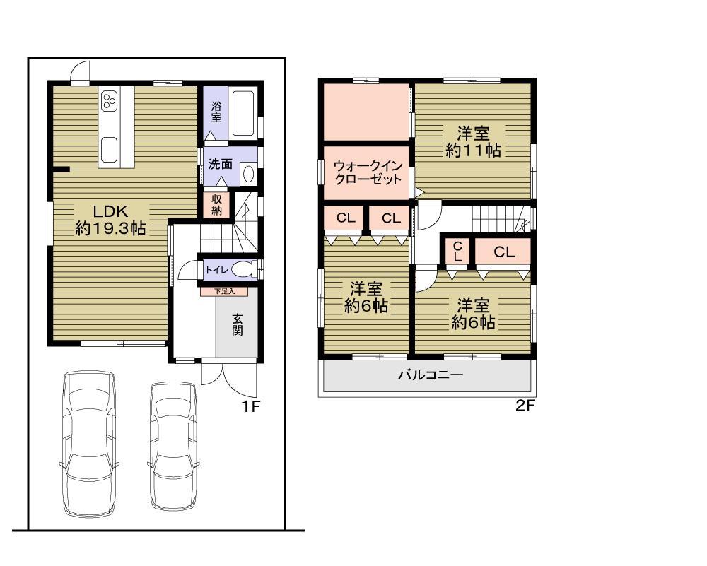 Floor plan. 29,900,000 yen, 3LDK, Land area 100.18 sq m , Building area 101.54 sq m