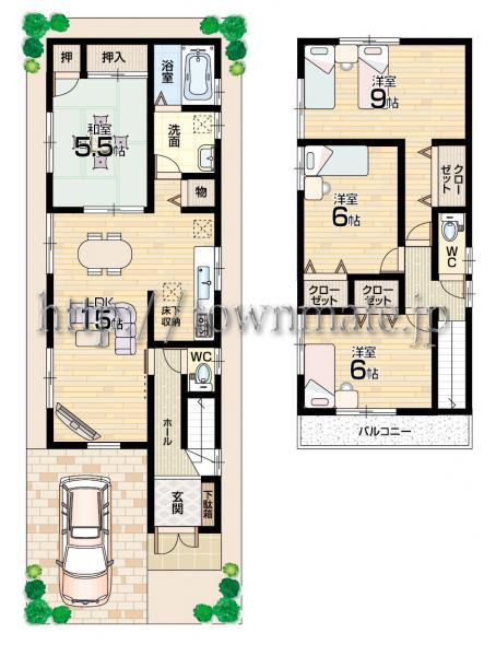 Floor plan. 35,800,000 yen, 4LDK, Land area 92.81 sq m , Building area 97.2 sq m Floor