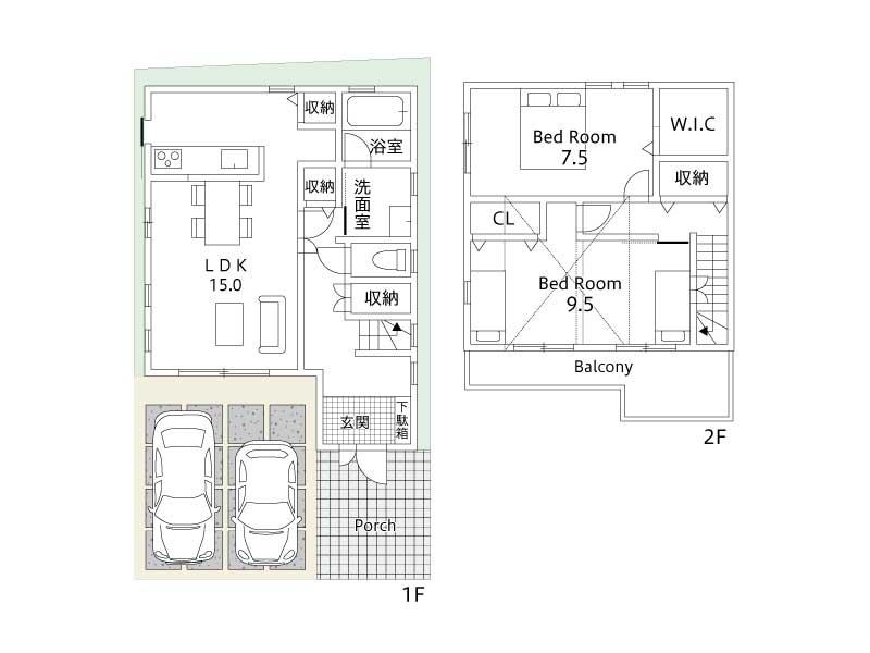 Floor plan. 31,800,000 yen, 2LDK, Land area 90.08 sq m , Building area 86.26 sq m total floor area / 86.26 square meters. 2LDK