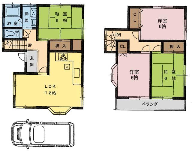 Floor plan. 23.6 million yen, 4LDK, Land area 98.27 sq m , Building area 85.05 sq m