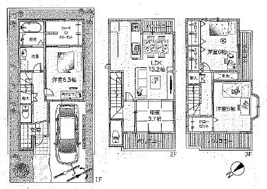 Floor plan. 28,400,000 yen, 4LDK, Land area 68.8 sq m , Building area 103.86 sq m walk-in closet is abundant storage and 2 places! Toilet was installed on the first floor and the second floor!