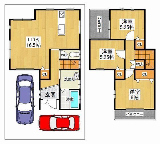 Floor plan. 32,800,000 yen, 3LDK, Land area 90.48 sq m , Building area 77.76 sq m