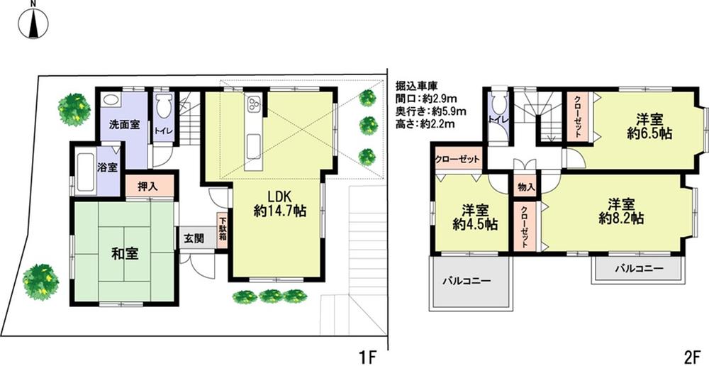 Floor plan. 26,900,000 yen, 4LDK, Land area 111.1 sq m , Building area 101.44 sq m
