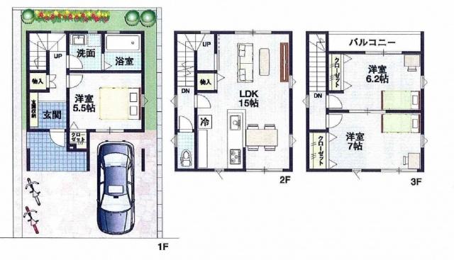 Floor plan. 26,800,000 yen, 3LDK, Land area 63.09 sq m , Building area 85.86 sq m
