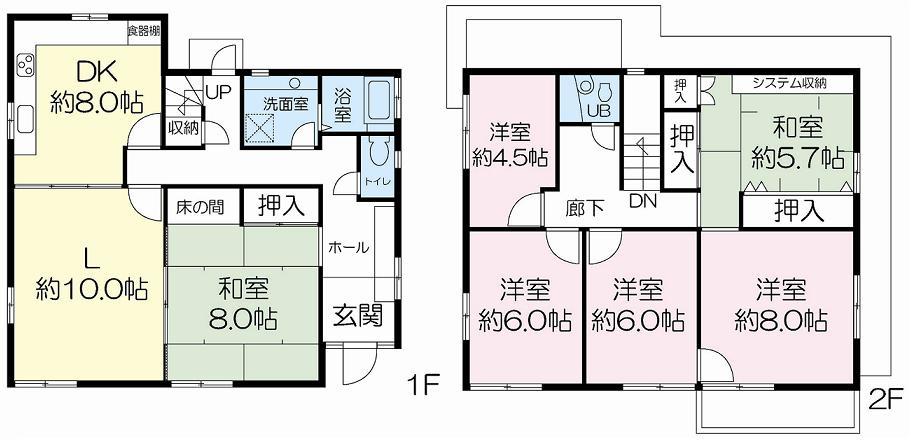 Floor plan. 39,800,000 yen, 6LDK, Land area 207.04 sq m , Building area 142.95 sq m