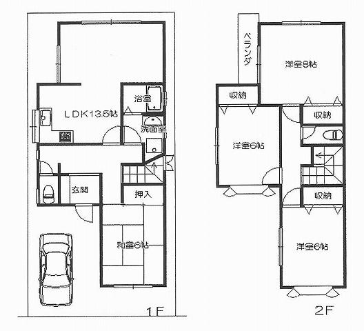 Floor plan. 23.8 million yen, 4LDK, Land area 102.47 sq m , Building area 96.21 sq m