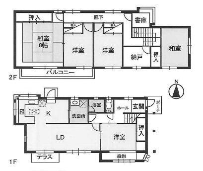 Floor plan.  [Renovated history] Glass top stove replacement (September 2010), Outer wall Roof Coatings (December 2004), Replacement electric water heater ・ Bathroom replacement (December 2002), Bathroom replacement ・ Replacement vanity ・ Replacement kitchen ・ Joinery had made ・ YukaCho replacement, etc. (February 1993)