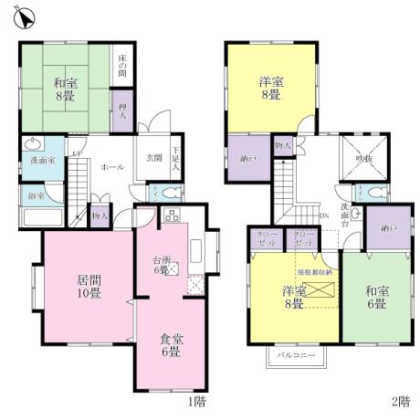 Floor plan. 26,800,000 yen, 4LDK, Land area 173.28 sq m , Building area 134.62 sq m