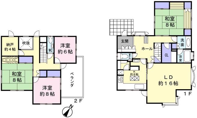 Floor plan. 44,900,000 yen, 4LDK + S (storeroom), Land area 297.78 sq m , Building area 159.99 sq m