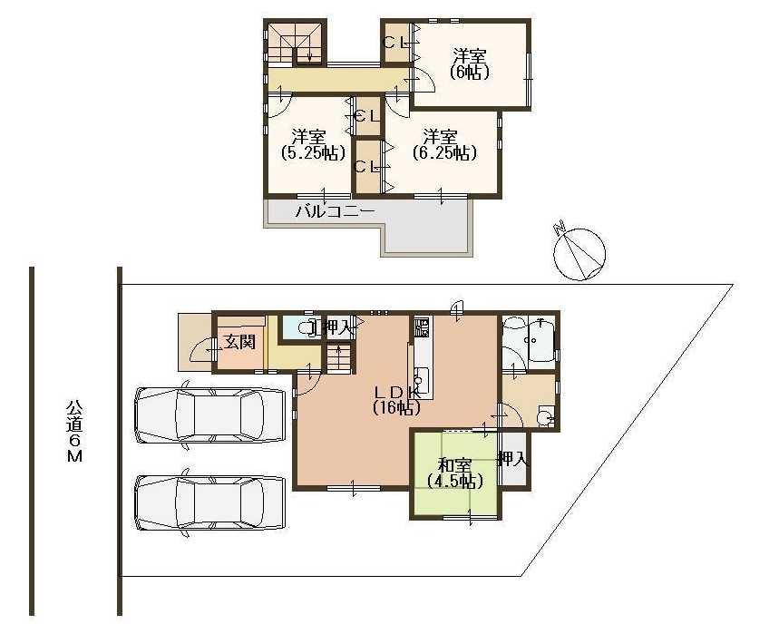 Building plan example (floor plan). Building plan example Building price 17,146,000 yen, Building area 87.48 sq m