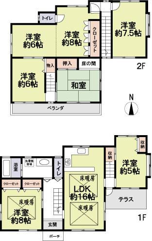 Floor plan. 31,800,000 yen, 7LDK, Land area 428.03 sq m , Building area 149.03 sq m