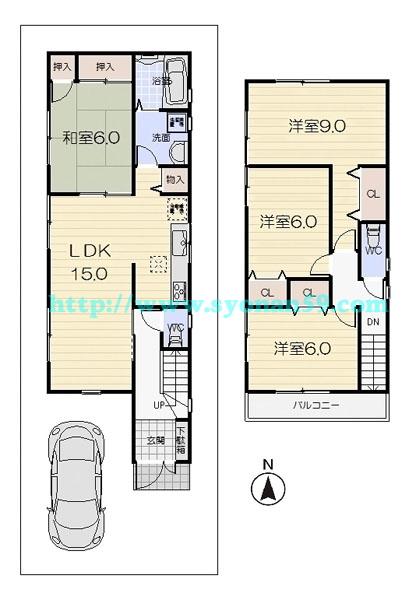 Floor plan. 35,800,000 yen, 4LDK, Land area 92.81 sq m , Building area 97.2 sq m floor plan
