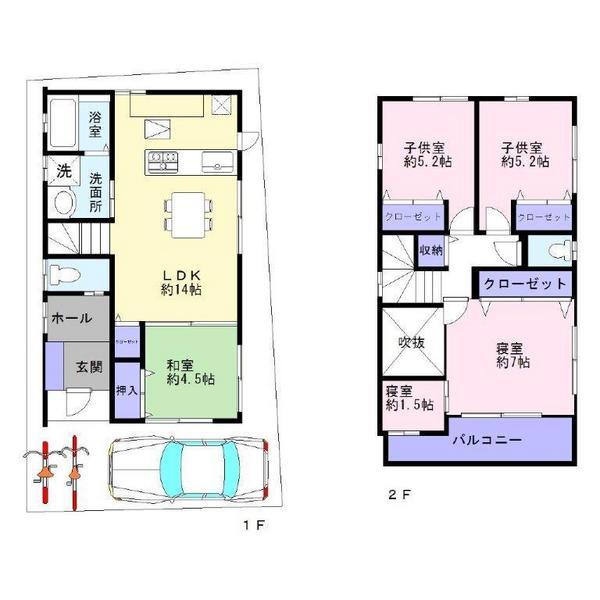 Compartment figure. Land price 14,370,000 yen, Land area 81.28 sq m
