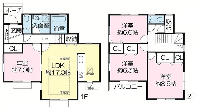 Floor plan. 37,900,000 yen, 4LDK, Land area 197.03 sq m , Building area 109.3 sq m