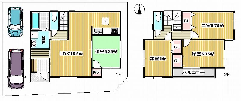 Floor plan. 29,800,000 yen, 4LDK, Land area 100.2 sq m , Building area 95.15 sq m 8 No. land floor plan