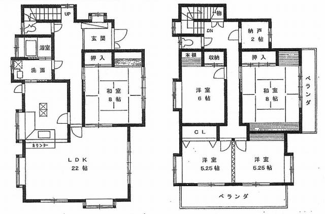 Floor plan. 34,800,000 yen, 5LDK+S, Land area 189.35 sq m , Building area 141.74 sq m