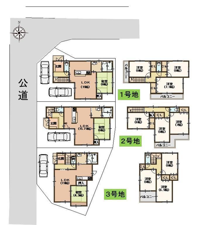 Floor plan. (No. 1 point), Price 35,800,000 yen, 4LDK, Land area 96.01 sq m , Building area 95.58 sq m