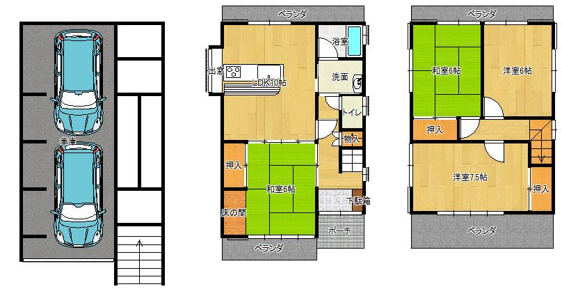 Floor plan. 18,800,000 yen, 4LDK, Land area 72.23 sq m , Building area 100.44 sq m
