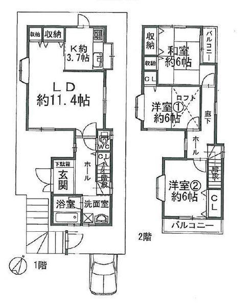 Floor plan. 25,900,000 yen, 3LDK, Land area 104.51 sq m , Building area 89.91 sq m