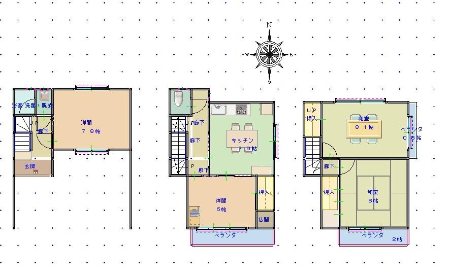 Floor plan. 7.8 million yen, 4DK, Land area 57.46 sq m , Building area 97.31 sq m