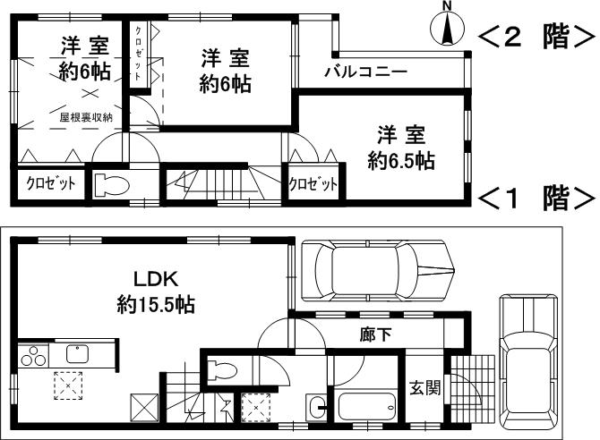 Floor plan. 28.8 million yen, 3LDK, Land area 84.35 sq m , Building area 81 sq m