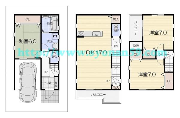 Floor plan. 24,800,000 yen, 3LDK, Land area 58.27 sq m , Building area 101.59 sq m floor plan
