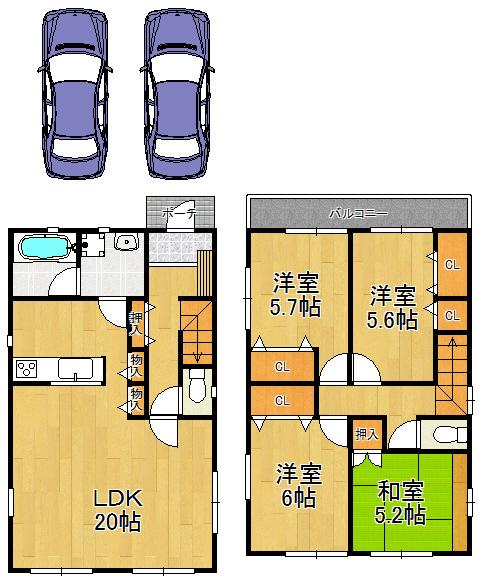 Floor plan. 26,900,000 yen, 4LDK, Land area 120.17 sq m , Building area 100.02 sq m glad luxuries!