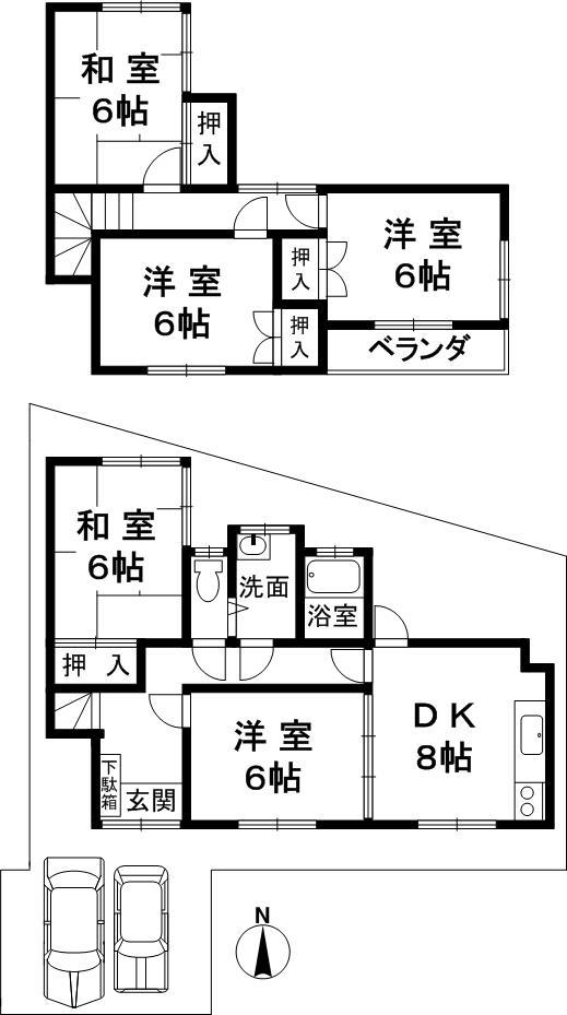 Floor plan. 22,800,000 yen, 5DK, Land area 141.67 sq m , Building area 89.77 sq m