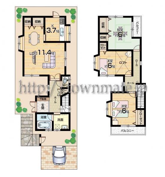 Floor plan. 25,900,000 yen, 3LDK, Land area 104.51 sq m , Building area 89.91 sq m Floor