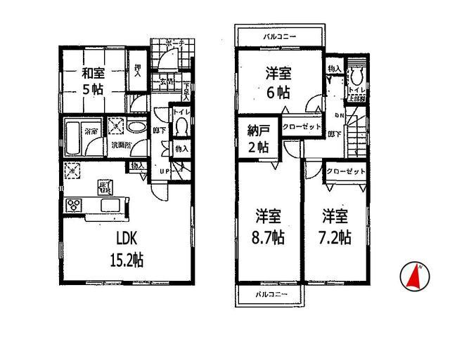 Floor plan. 27,900,000 yen, 4LDK, Land area 120 sq m , Building area 95.98 sq m Takatsuki Yayoigaoka-cho Building 3 Floor