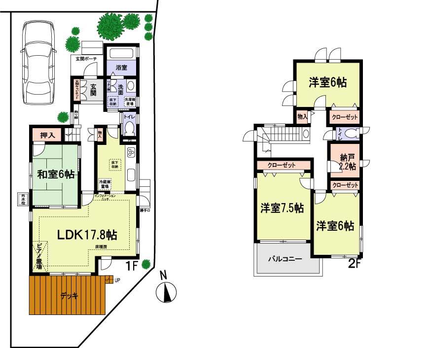 Floor plan. 49,800,000 yen, 4LDK + S (storeroom), Land area 140.57 sq m , Building area 113.03 sq m
